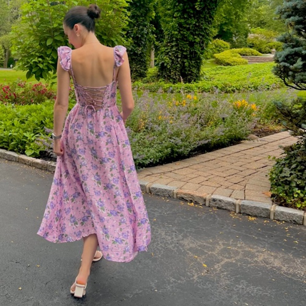 ASTR Wedelia Dress in Purple Floral - Picture 5 of 12